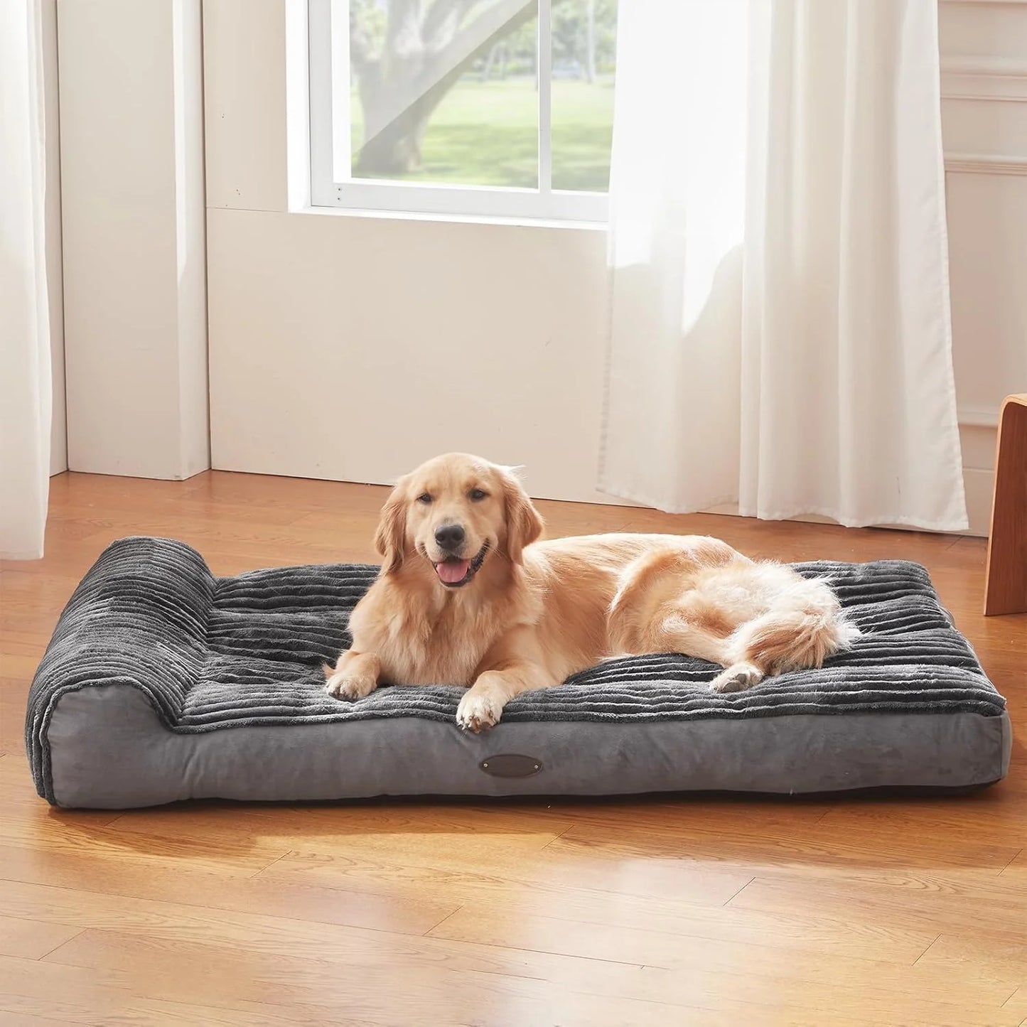 Dog Beds for Medium and Large Dogs Breeds-Sofa Dog Bed with Pillow for Crate Kennel, Super Soft Bed for Support Bolster, Comfortable with a Non-Slip Bottom
