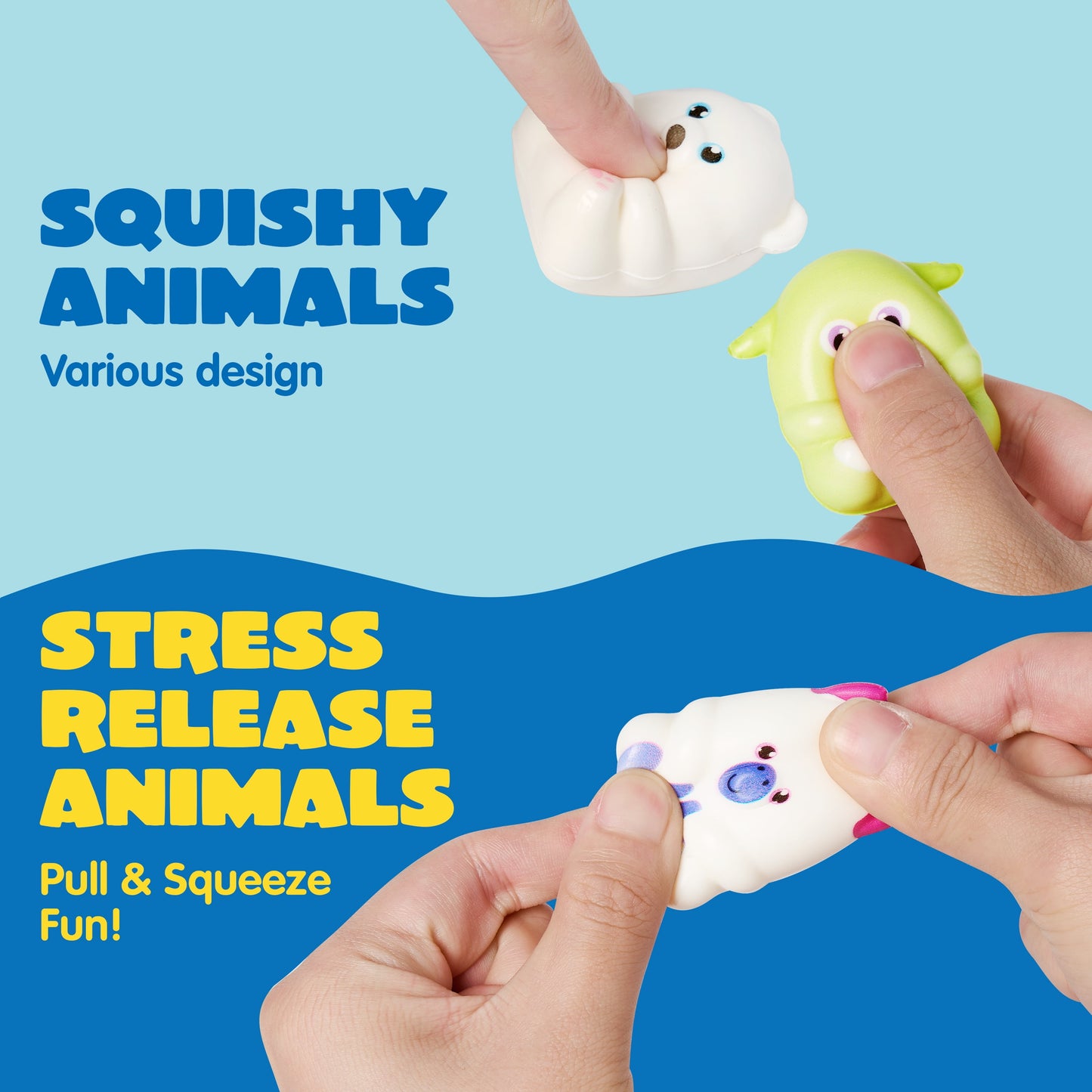 20 Pcs Squishy Toys Party Favors for Kids & Adults 2" Mini Animals Squishies Fidget Toys for Classroom Prizes Birthday Gift Pinata Fillers