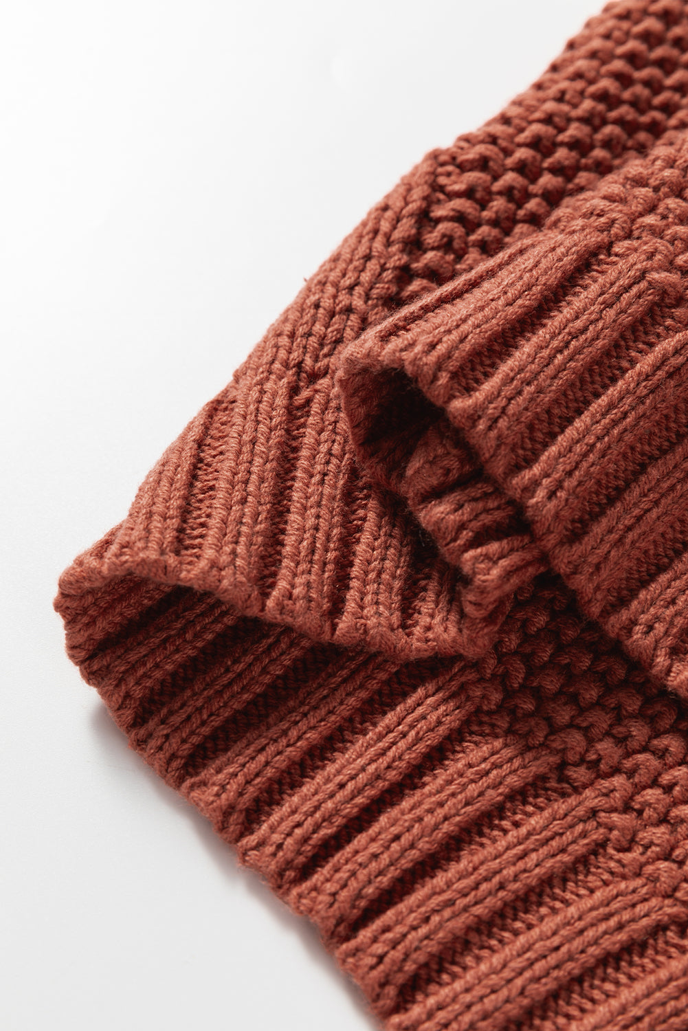 Textured Chunky Knit Long Sleeve Sweater