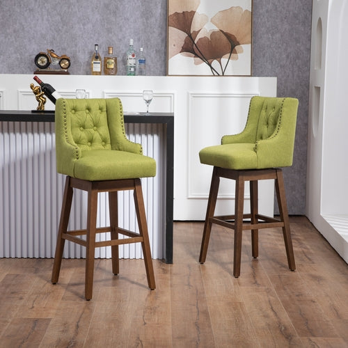 Bar Stools Set of 2- Counter Height Chairs with Footrest for Kitchen.