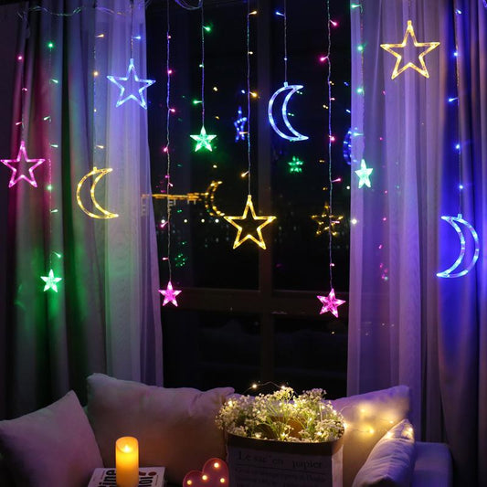 Moon Star Lamp String Xmas Light Remote Control