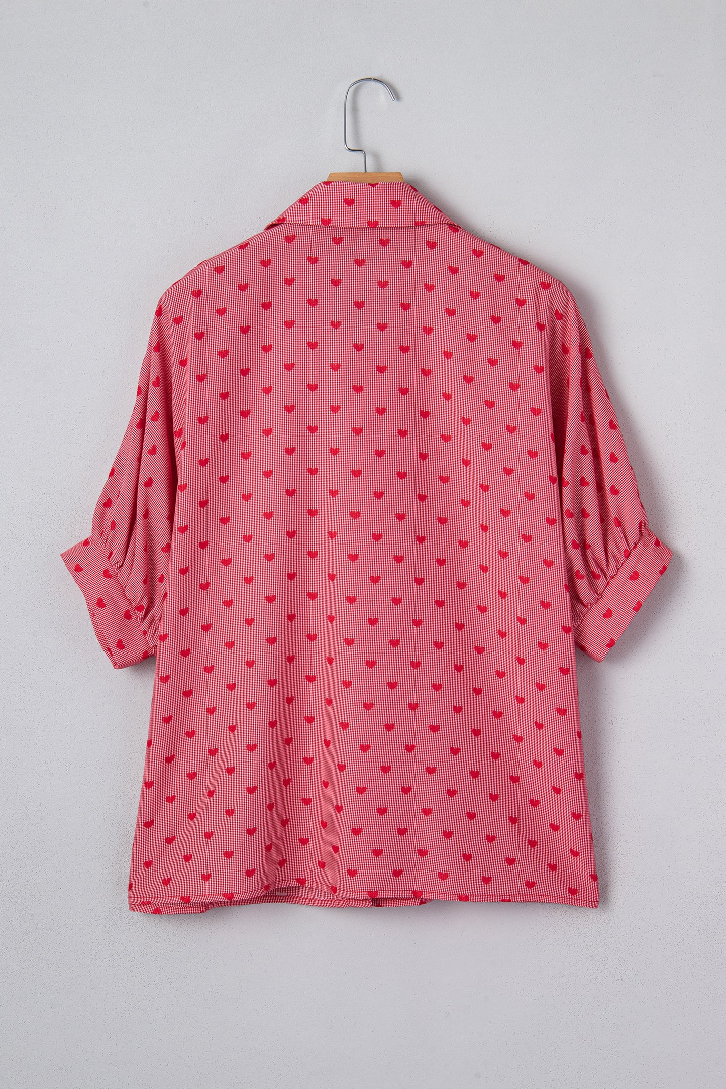 Valentine Heart Short Sleeve Buttoned Shirt