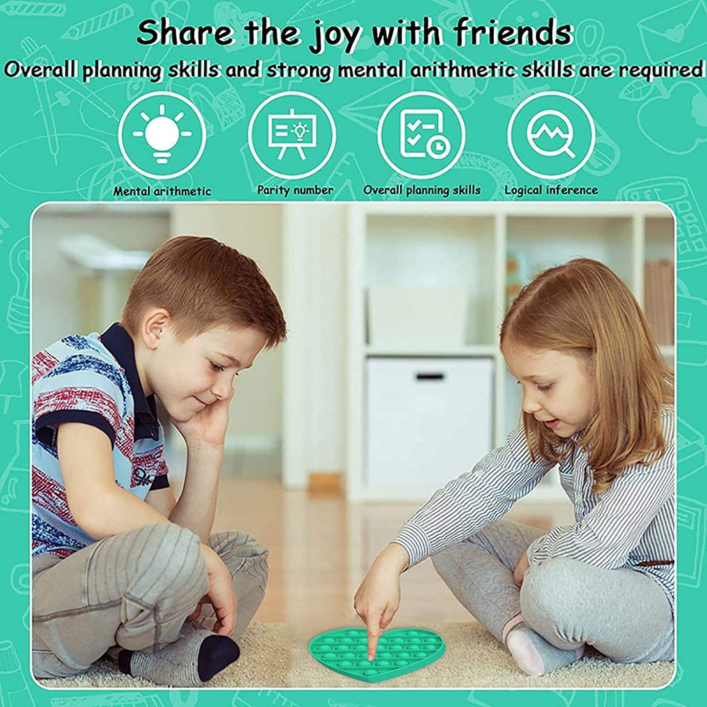 Pop It Fidget Toy For Adult & Kids - Push Bubble Fidget Sensory Toy