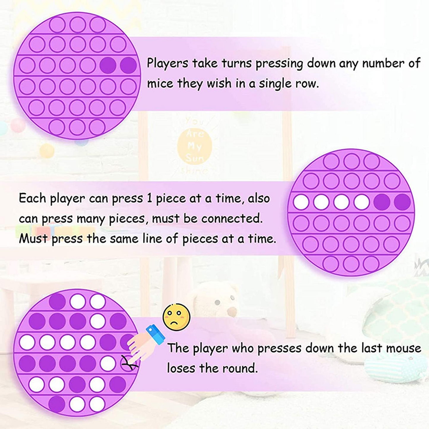 Pop It Fidget Toy For Adult & Kids - Push Bubble Fidget Sensory Toy
