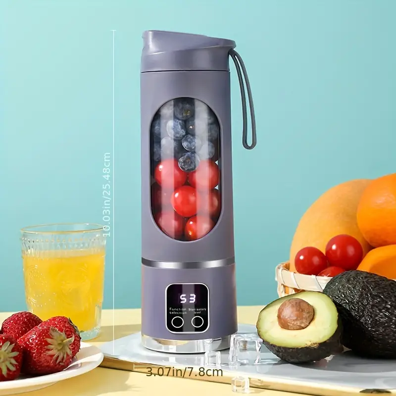 Portable Usb Rechargeable Juice Mixer-Blender With Led Display