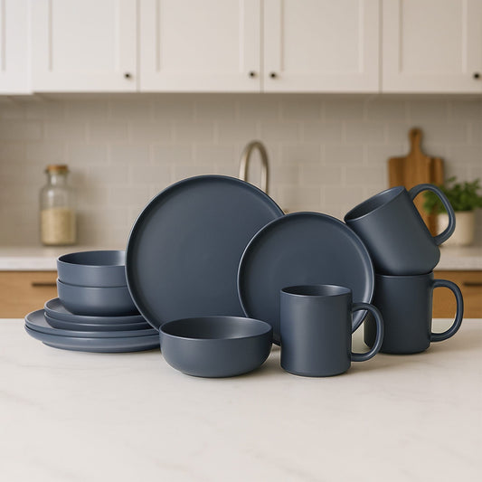 12-Piece Stoneware Dinnerware Sets with Mugs | Microwave & Dishwasher