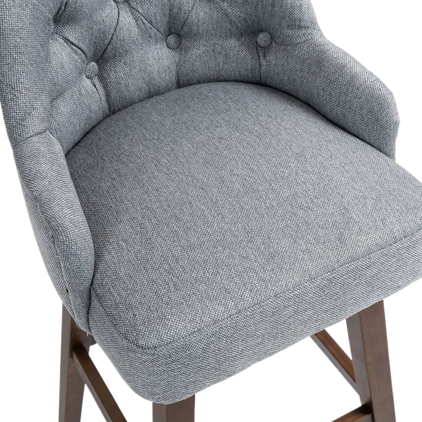 Bar Stools Set of 2 - Counter Height Chairs with Footrest for Kitchen