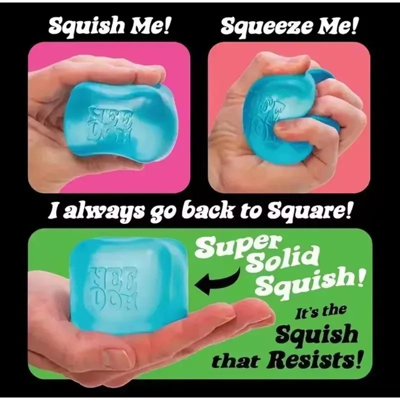 Needoh Squishy Schylling Nice Cube, Sensory Stress Reliever, Fidget Tool, Anti-Anxiety Relief Squeeze Toy For Kids.