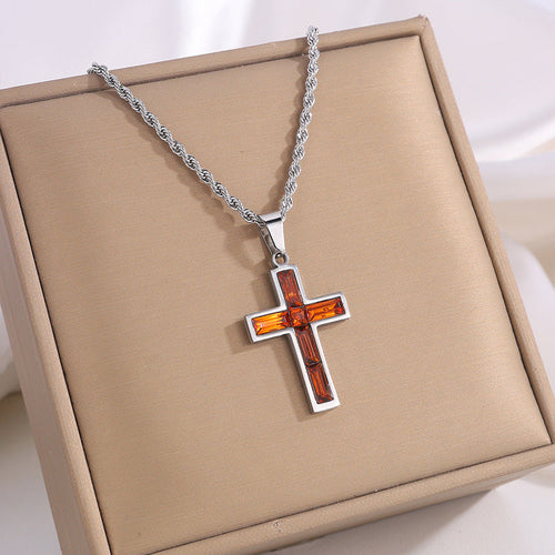 Fashion Jewelry European And American Ing Style Diamond Cross Necklace