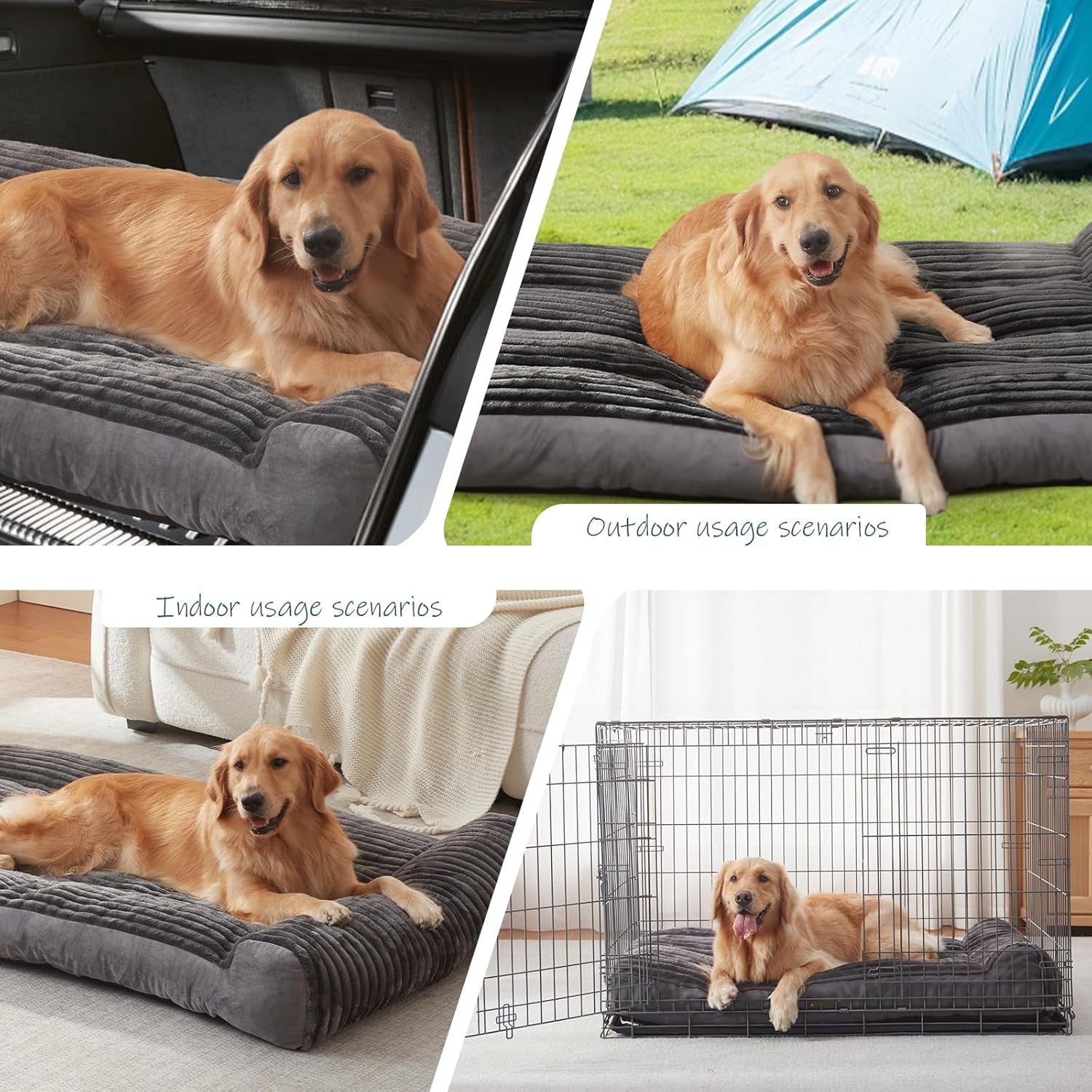 Dog Beds for Medium and Large Dogs Breeds-Sofa Dog Bed with Pillow for Crate Kennel, Super Soft Bed for Support Bolster, Comfortable with a Non-Slip Bottom