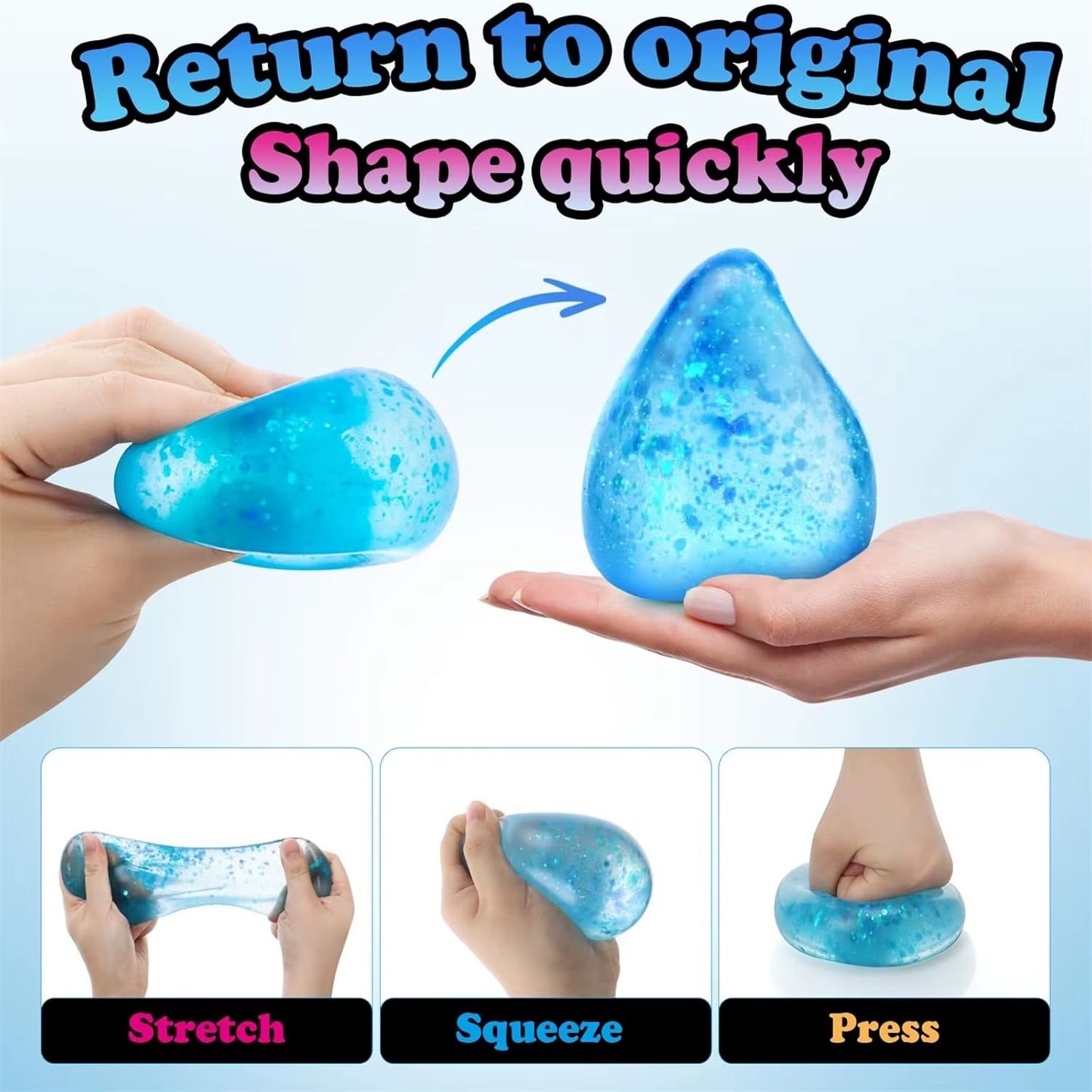 Ice Squishy Drop Malt Sugar Balls Fidget Toys Stress Cube Anxiety Stress Relief Soft Sensory Calming Toys for Kids Adults